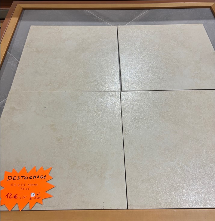 Dstockage lot de 25m de 41x41 Karma Beige 